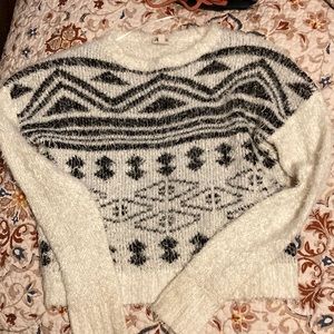 Fuzzy pattern sweater